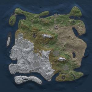 Thumbnail Rust Map: Procedural Map, Size: 3500, Seed: 3005, 15 Monuments