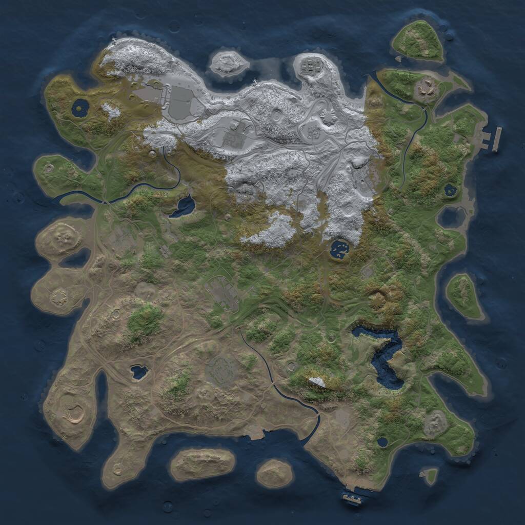 Rust Map: Procedural Map, Size: 4300, Seed: 969126, 16 Monuments