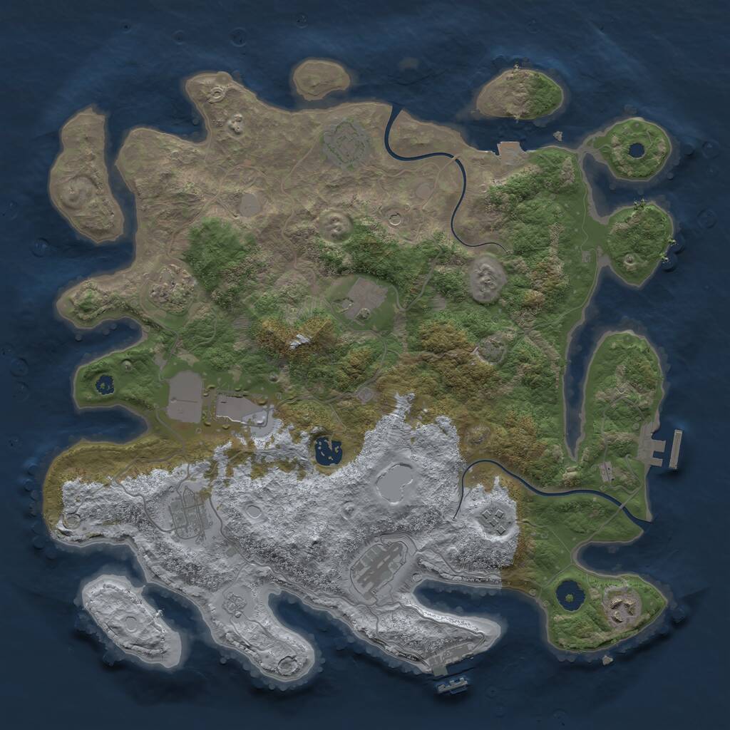 Rust Map: Procedural Map, Size: 3800, Seed: 672030912, 15 Monuments