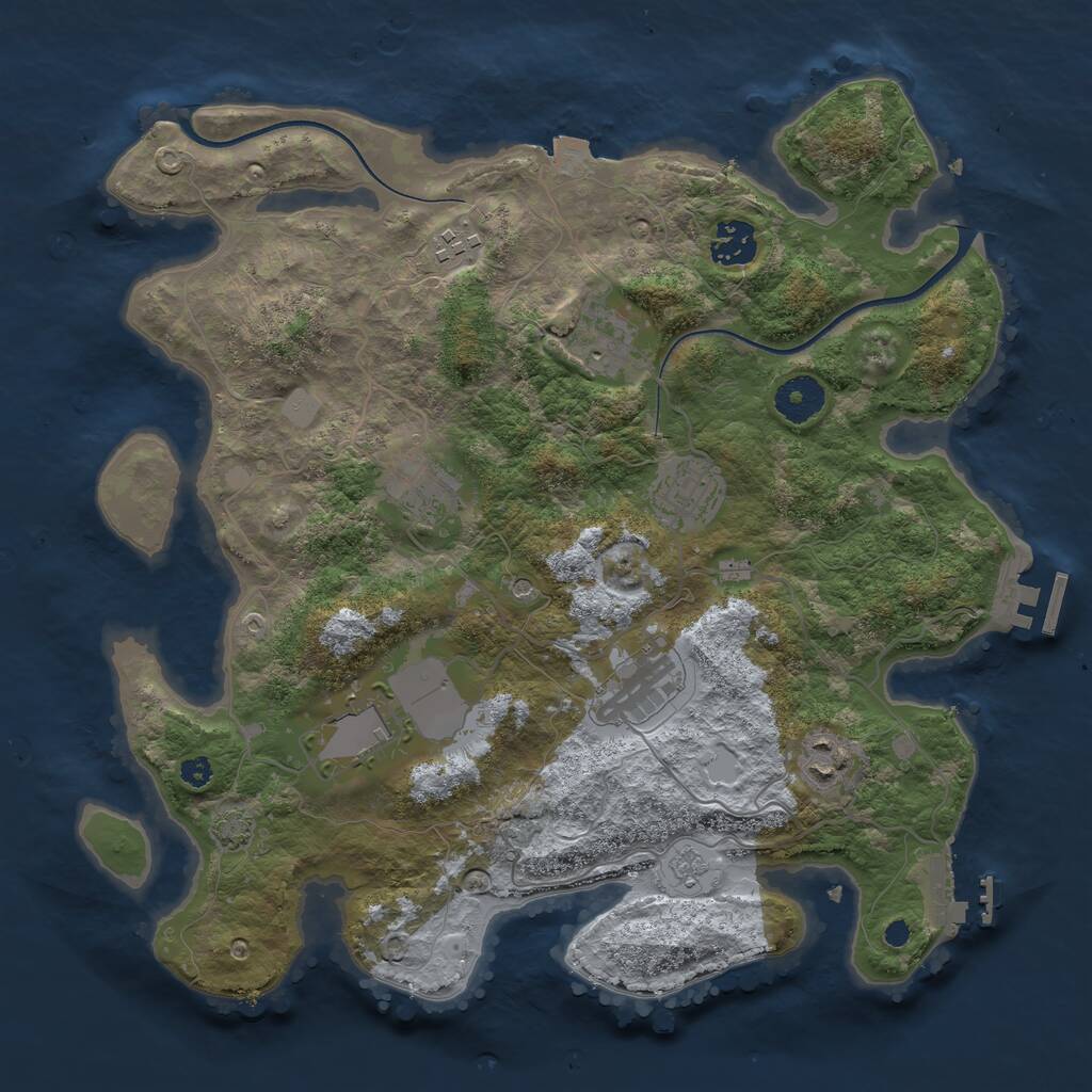 Rust Map: Procedural Map, Size: 3500, Seed: 1587927990, 14 Monuments