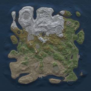 Thumbnail Rust Map: Procedural Map, Size: 3750, Seed: 38562618, 17 Monuments