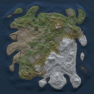 Thumbnail Rust Map: Procedural Map, Size: 3600, Seed: 598391243, 17 Monuments