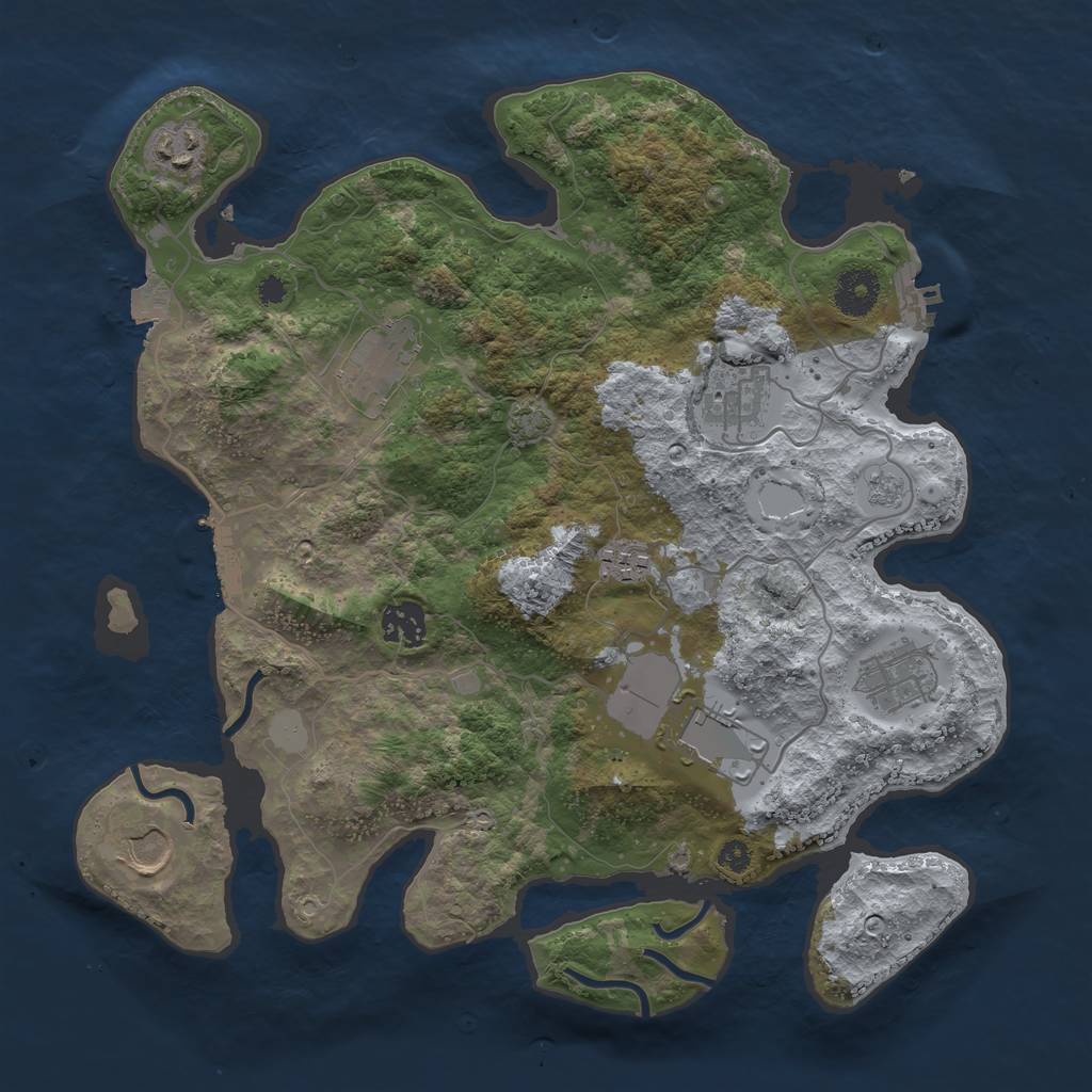 Rust Map: Procedural Map, Size: 3500, Seed: 978777229, 15 Monuments