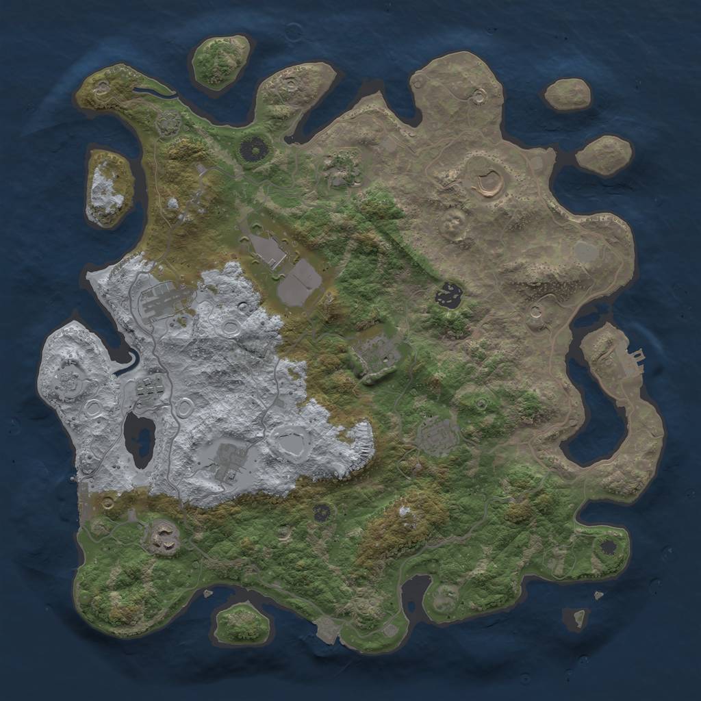 Rust Map: Procedural Map, Size: 4001, Seed: 19686, 18 Monuments