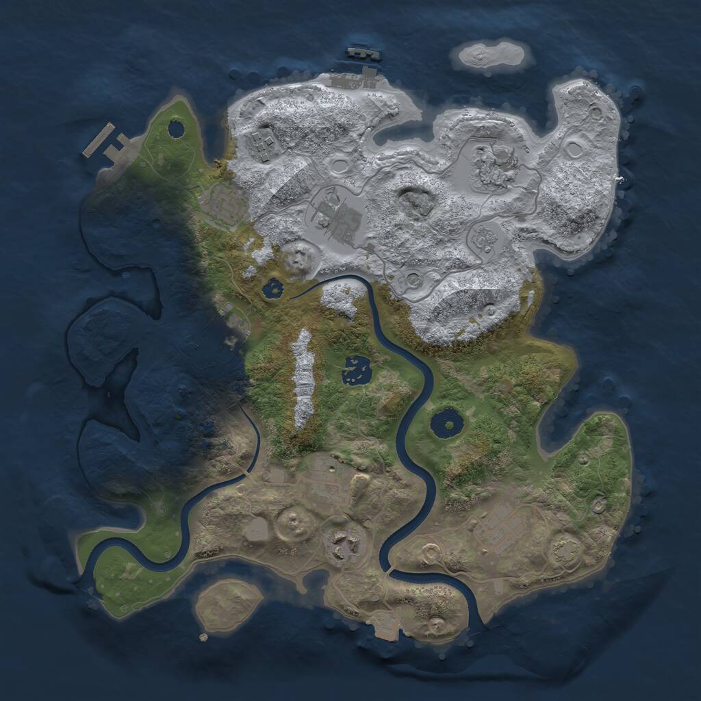 Rust Map: Procedural Map, Size: 3399, Seed: 13825, 15 Monuments