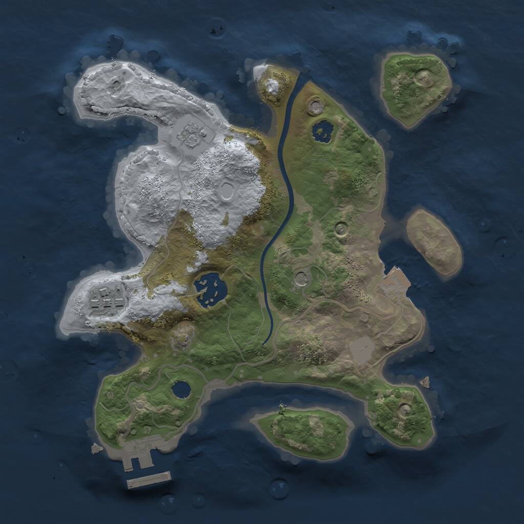 Rust Map: Procedural Map, Size: 2400, Seed: 816277428, 6 Monuments