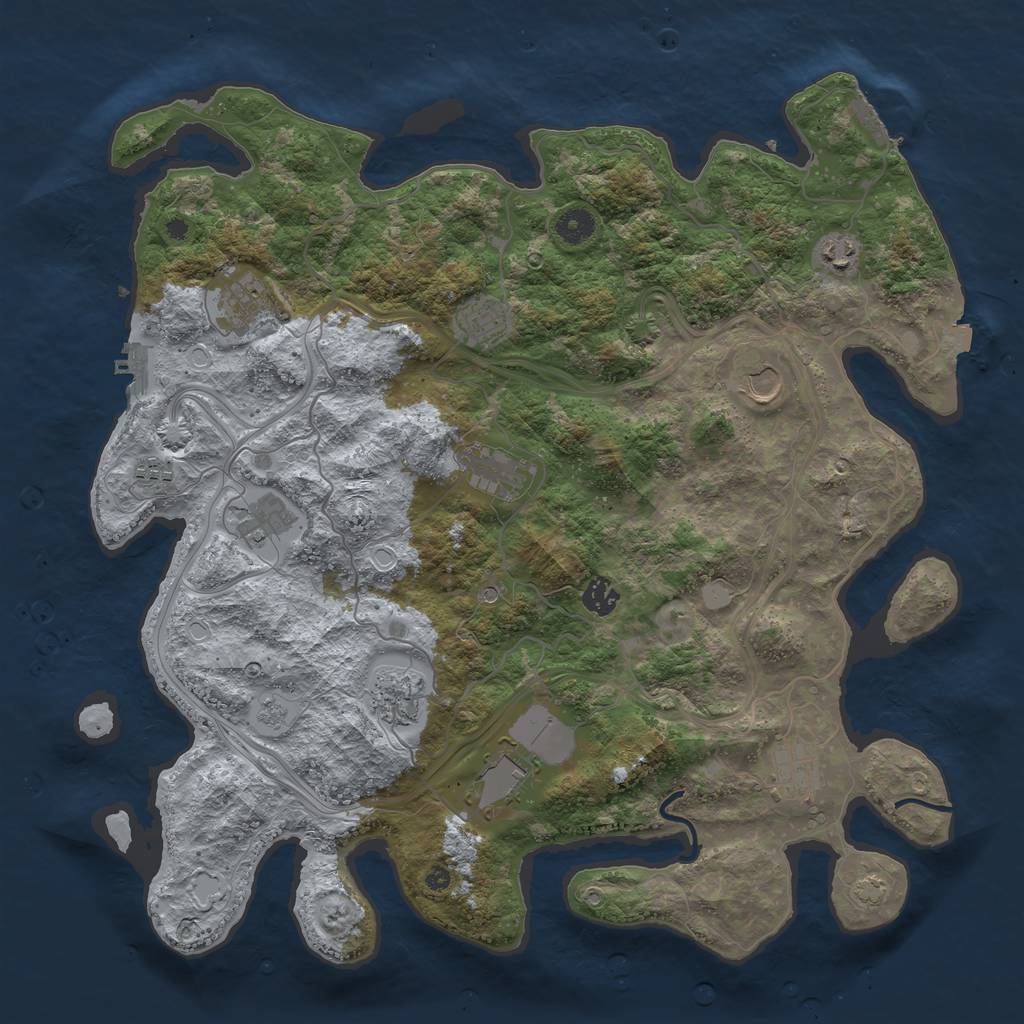 Rust Map: Procedural Map, Size: 4250, Seed: 729633, 19 Monuments
