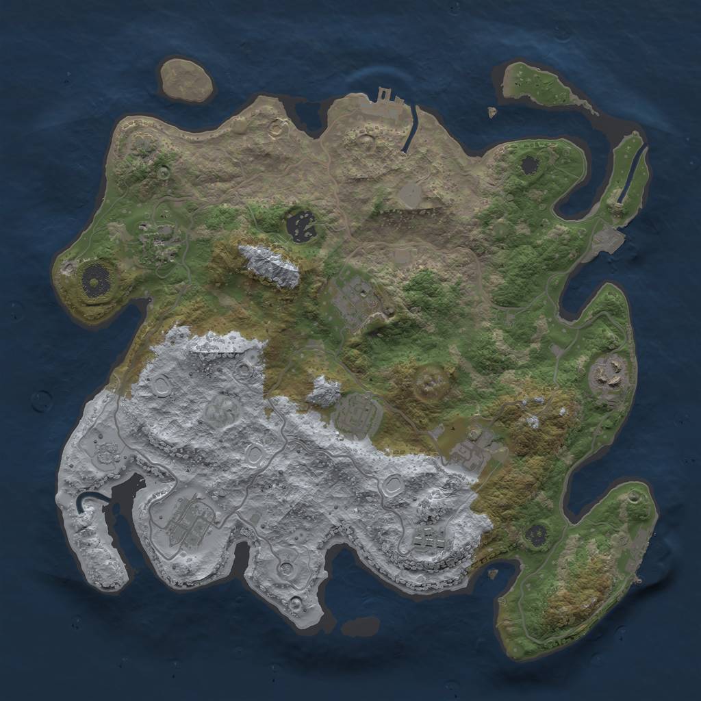 Rust Map: Procedural Map, Size: 3400, Seed: 126358, 16 Monuments