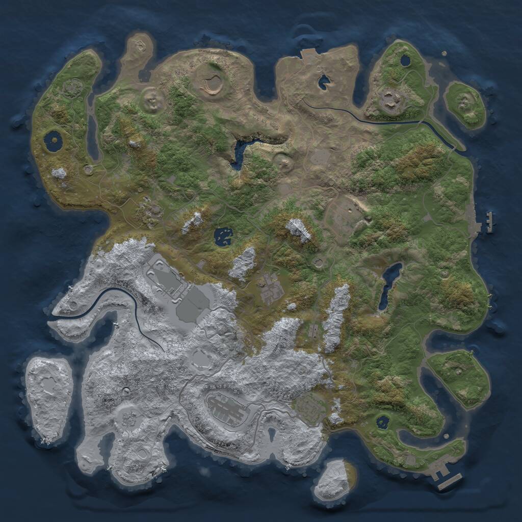 Rust Map: Procedural Map, Size: 4000, Seed: 637705026, 15 Monuments