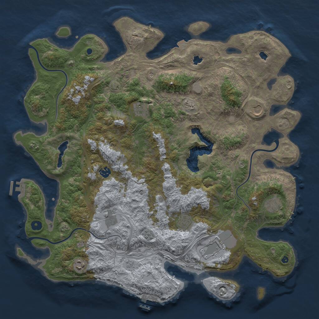 Rust Map: Procedural Map, Size: 4500, Seed: 875418428, 15 Monuments