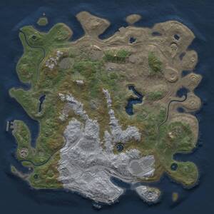 Thumbnail Rust Map: Procedural Map, Size: 4500, Seed: 875418428, 16 Monuments