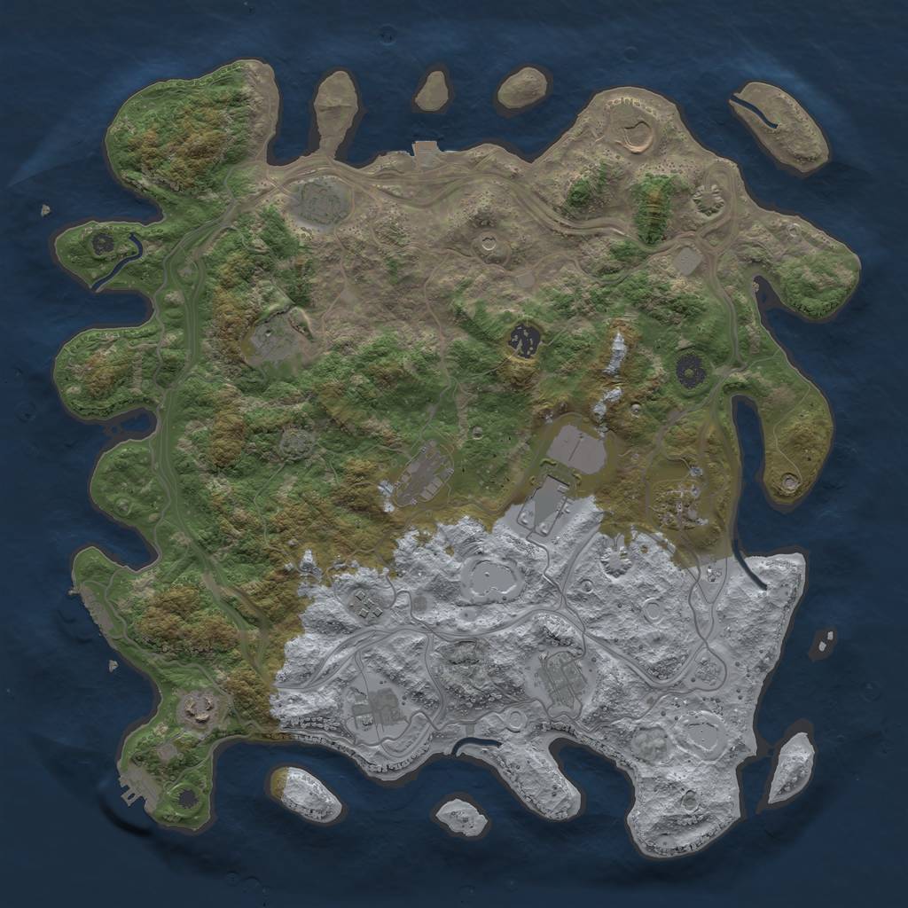 Rust Map: Procedural Map, Size: 4250, Seed: 1274494086, 19 Monuments