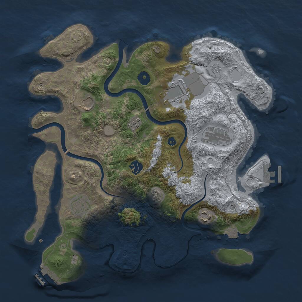 Rust Map: Procedural Map, Size: 3500, Seed: 462214700, 13 Monuments