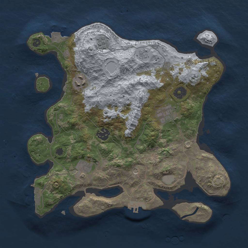 Rust Map: Procedural Map, Size: 3000, Seed: 1854610150, 13 Monuments