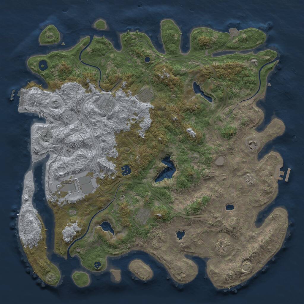 Rust Map: Procedural Map, Size: 4500, Seed: 29791, 14 Monuments