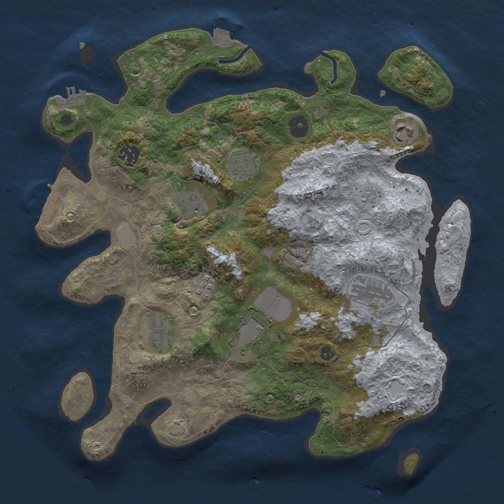 Rust Map: Procedural Map, Size: 3600, Seed: 6659127, 15 Monuments