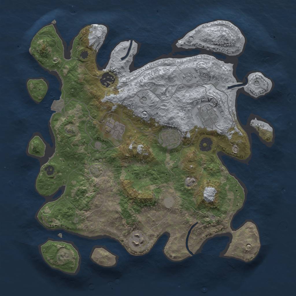 Rust Map: Procedural Map, Size: 3200, Seed: 565167101, 11 Monuments