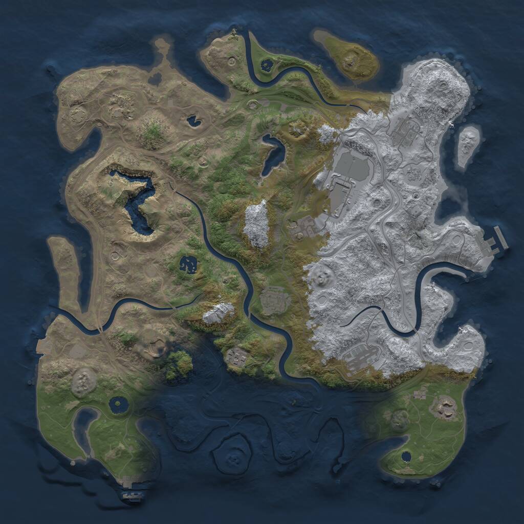 Rust Map: Procedural Map, Size: 4250, Seed: 2783113, 16 Monuments