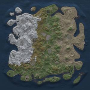 Thumbnail Rust Map: Procedural Map, Size: 4300, Seed: 21049928, 19 Monuments