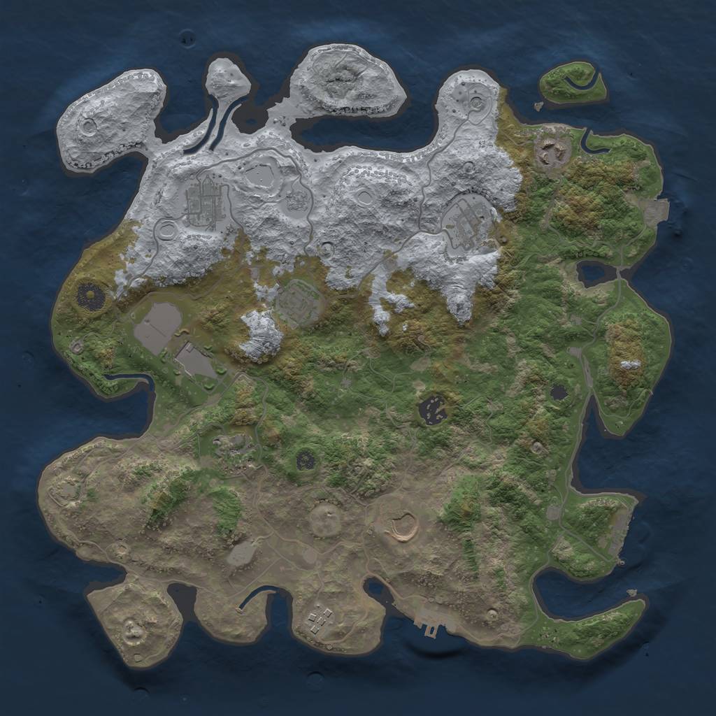 Rust Map: Procedural Map, Size: 3750, Seed: 1219561641, 17 Monuments