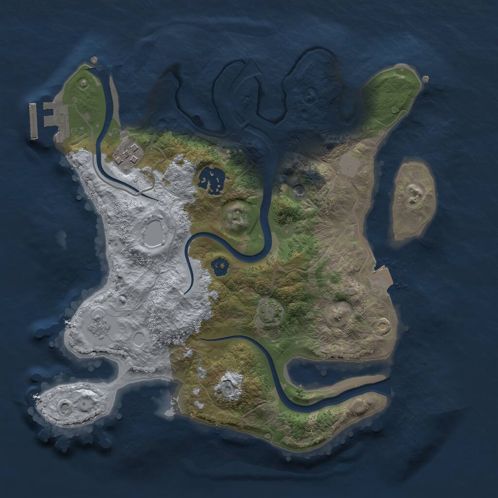 Rust Map: Procedural Map, Size: 2750, Seed: 917389415, 7 Monuments