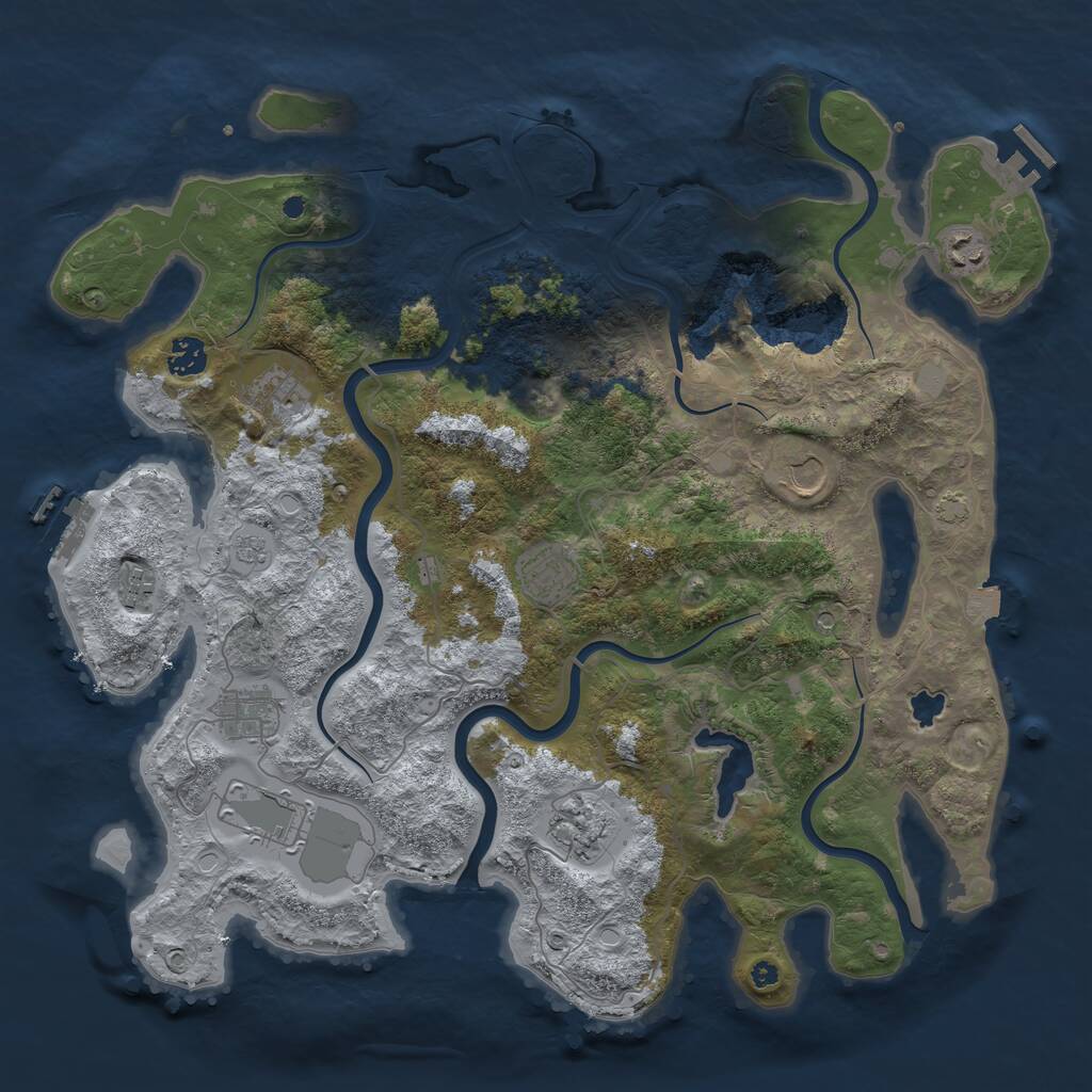Rust Map: Procedural Map, Size: 4098, Seed: 731634096, 15 Monuments