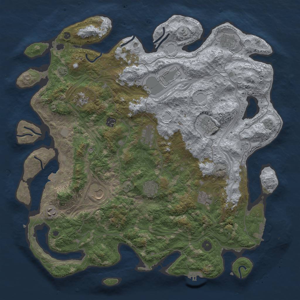 Rust Map: Procedural Map, Size: 4500, Seed: 755748877, 19 Monuments