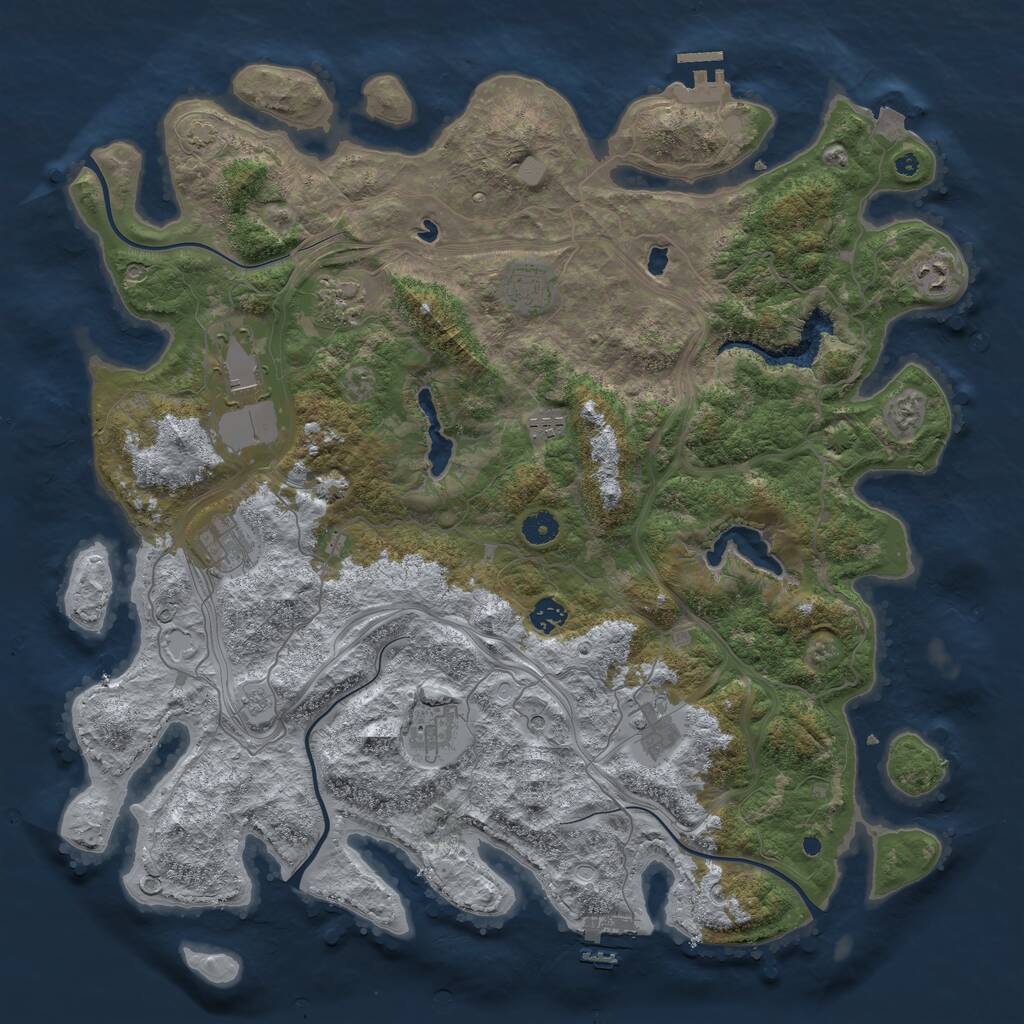 Rust Map: Procedural Map, Size: 4500, Seed: 26136657, 15 Monuments