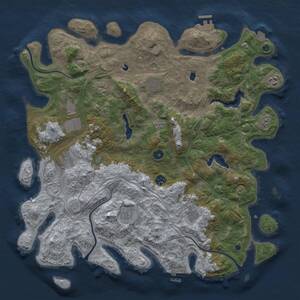 Thumbnail Rust Map: Procedural Map, Size: 4500, Seed: 26136657, 15 Monuments