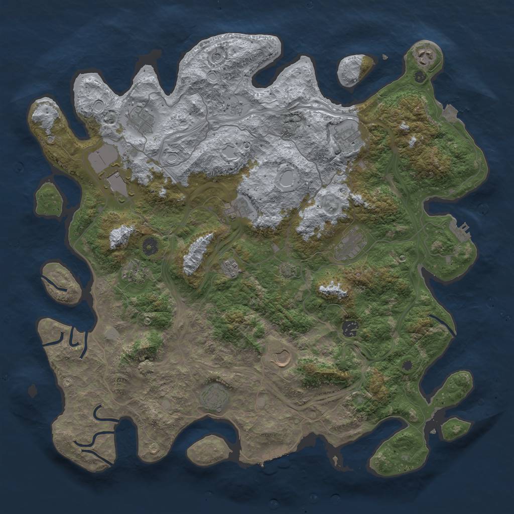 Rust Map: Procedural Map, Size: 4500, Seed: 1677286313, 19 Monuments