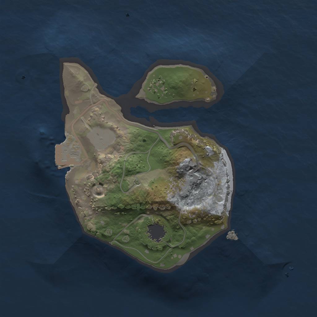 Rust Map: Procedural Map, Size: 1500, Seed: 1639142243, 3 Monuments