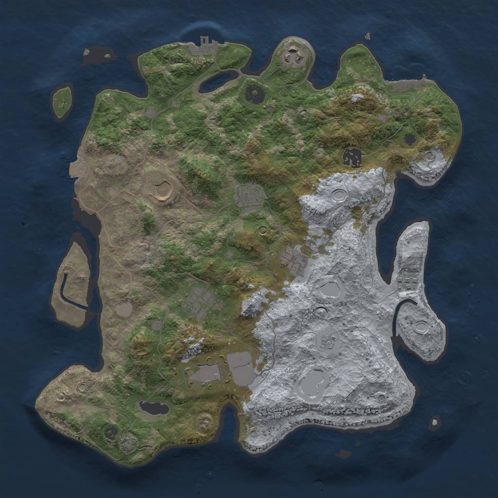 Rust Map: Procedural Map, Size: 3750, Seed: 148819721, 16 Monuments