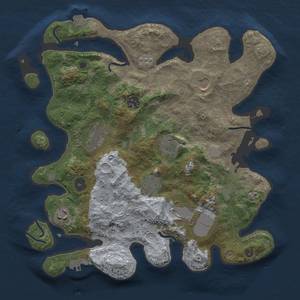 Thumbnail Rust Map: Procedural Map, Size: 3500, Seed: 1271387910, 15 Monuments