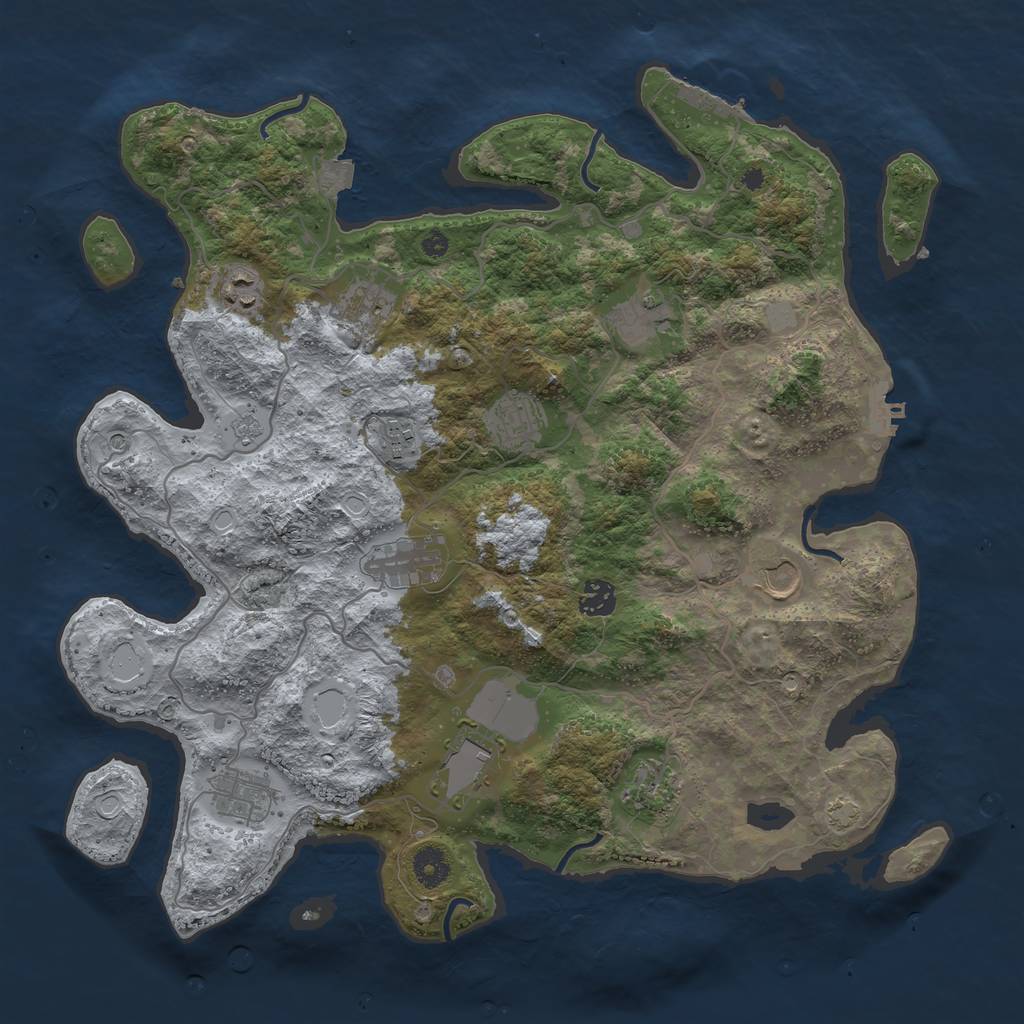 Rust Map: Procedural Map, Size: 4000, Seed: 92665, 19 Monuments