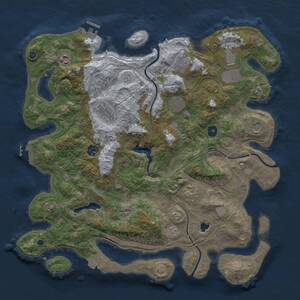 Thumbnail Rust Map: Procedural Map, Size: 4250, Seed: 437341249, 15 Monuments