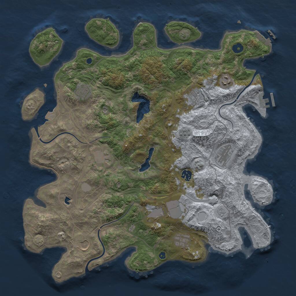 Rust Map: Procedural Map, Size: 4250, Seed: 284189625, 16 Monuments