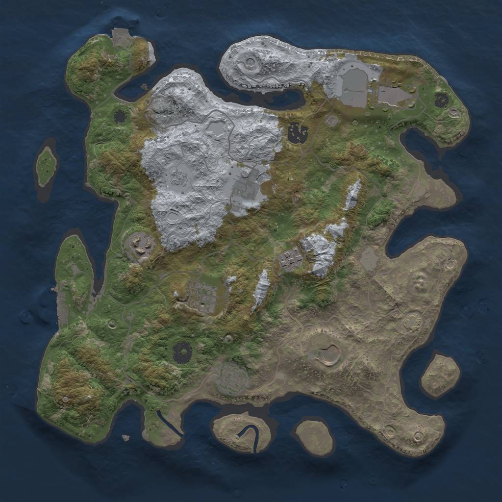 Rust Map: Procedural Map, Size: 3500, Seed: 59548, 15 Monuments
