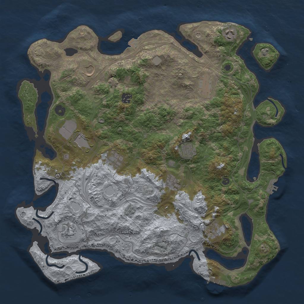 Rust Map: Procedural Map, Size: 4250, Seed: 930905605, 19 Monuments