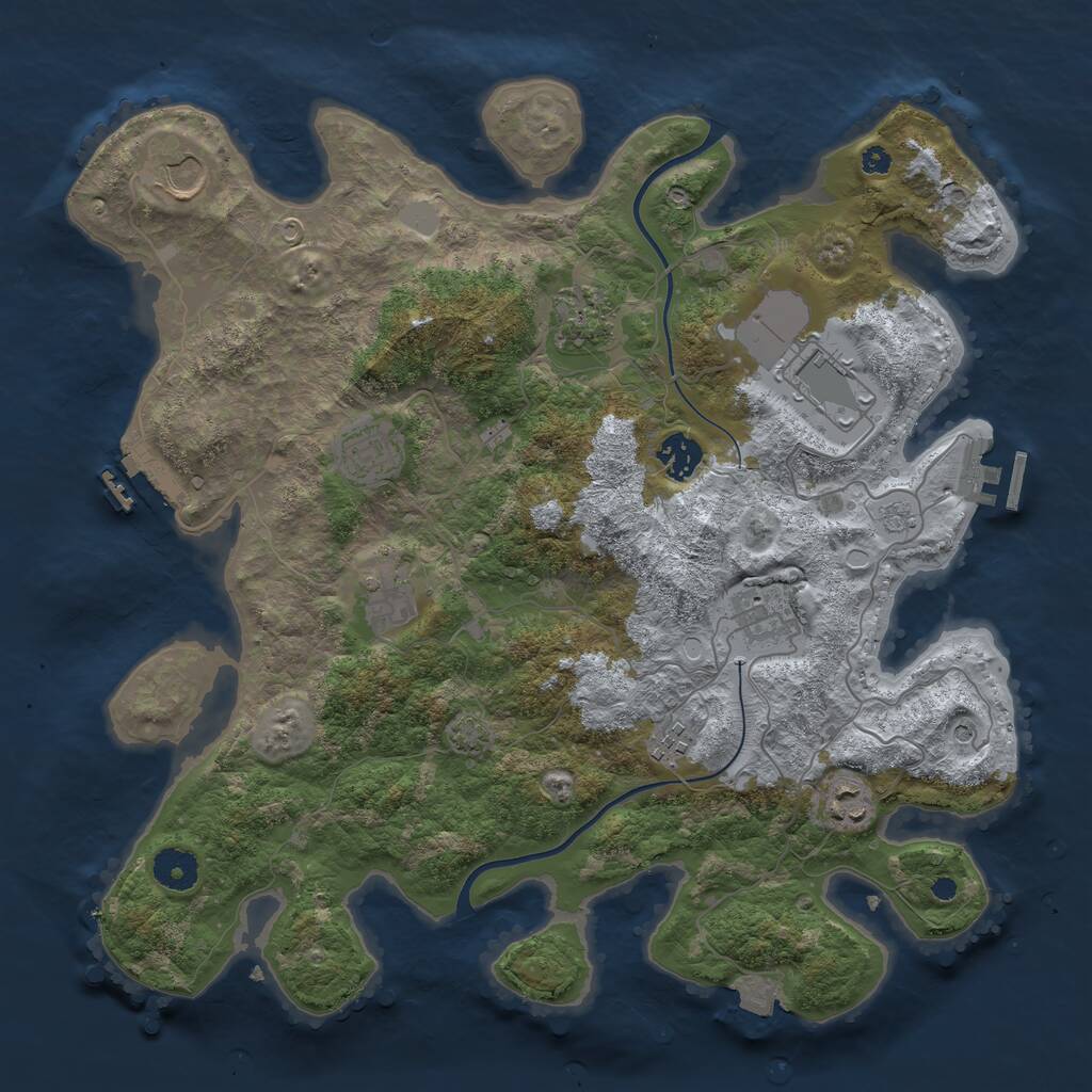 Rust Map: Procedural Map, Size: 3750, Seed: 44471, 15 Monuments