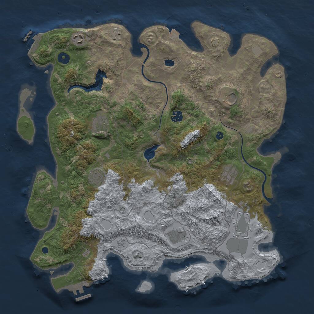 Rust Map: Procedural Map, Size: 4000, Seed: 1564984531, 15 Monuments
