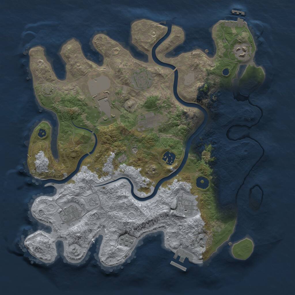 Rust Map: Procedural Map, Size: 3500, Seed: 565167112, 14 Monuments