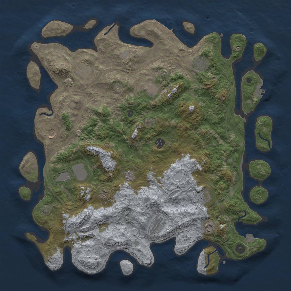 Rust Map: Procedural Map, Size: 4500, Seed: 1002522635, 19 Monuments