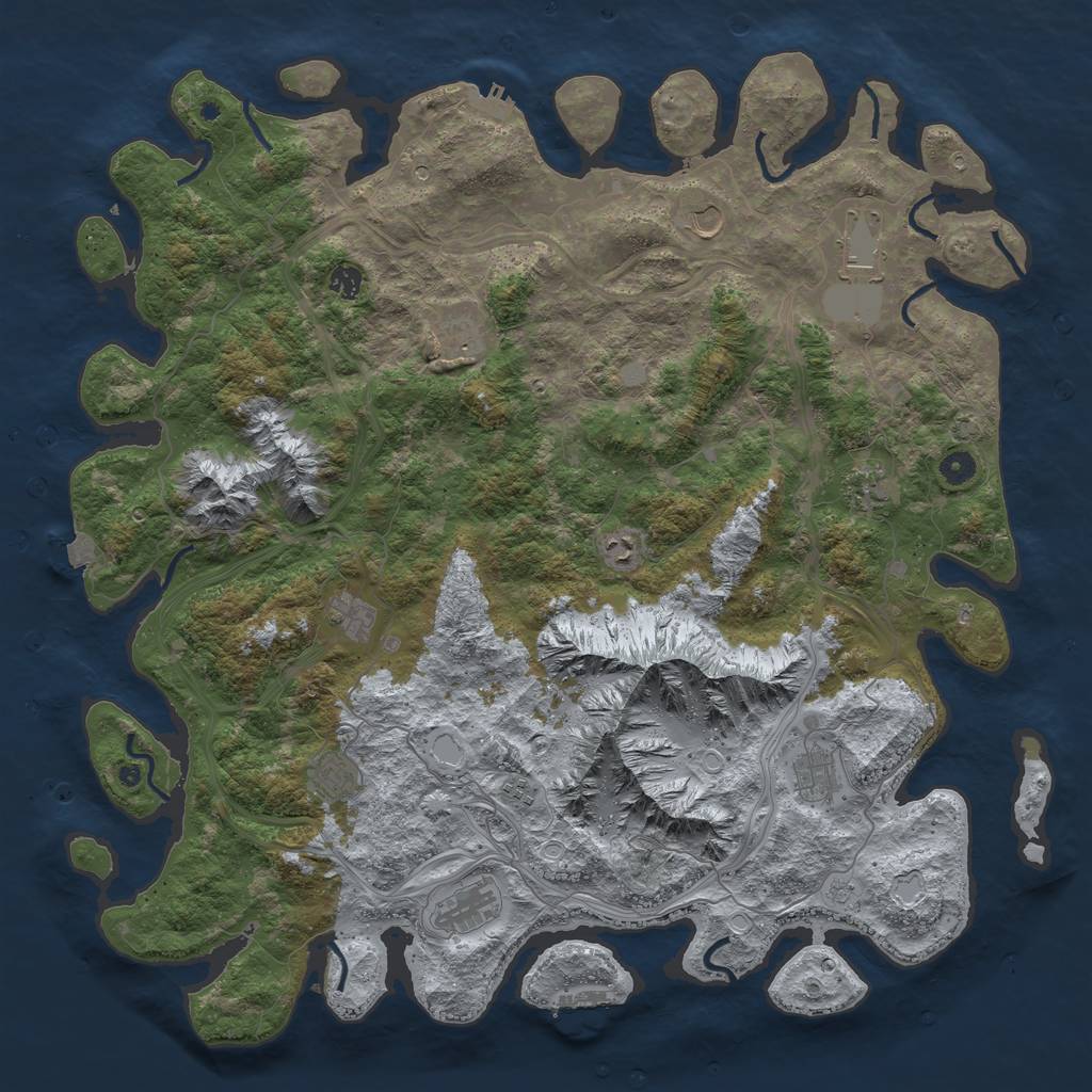 Rust Map: Procedural Map, Size: 5000, Seed: 1599858193, 19 Monuments