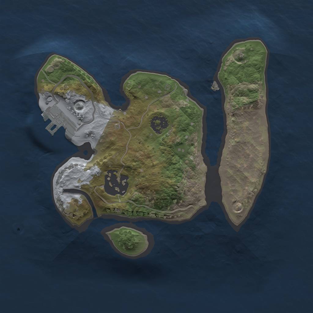 Rust Map: Procedural Map, Size: 1800, Seed: 12354, 5 Monuments