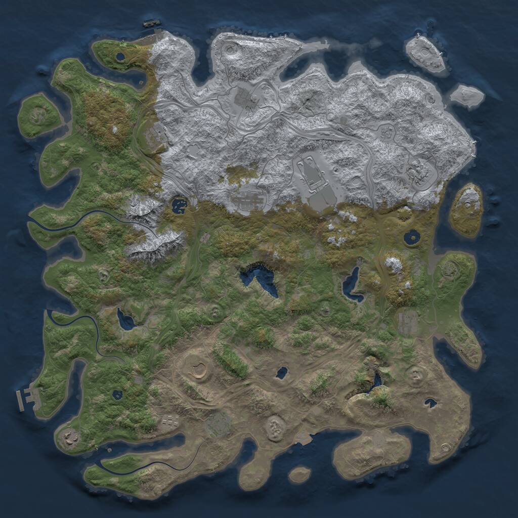 Rust Map: Procedural Map, Size: 5000, Seed: 2147483347, 17 Monuments