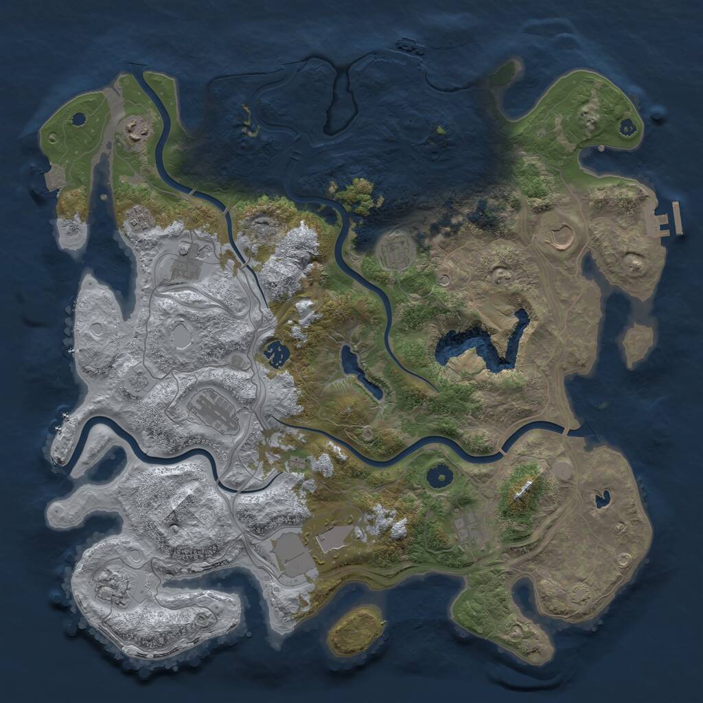 Rust Map: Procedural Map, Size: 4250, Seed: 403844483, 16 Monuments