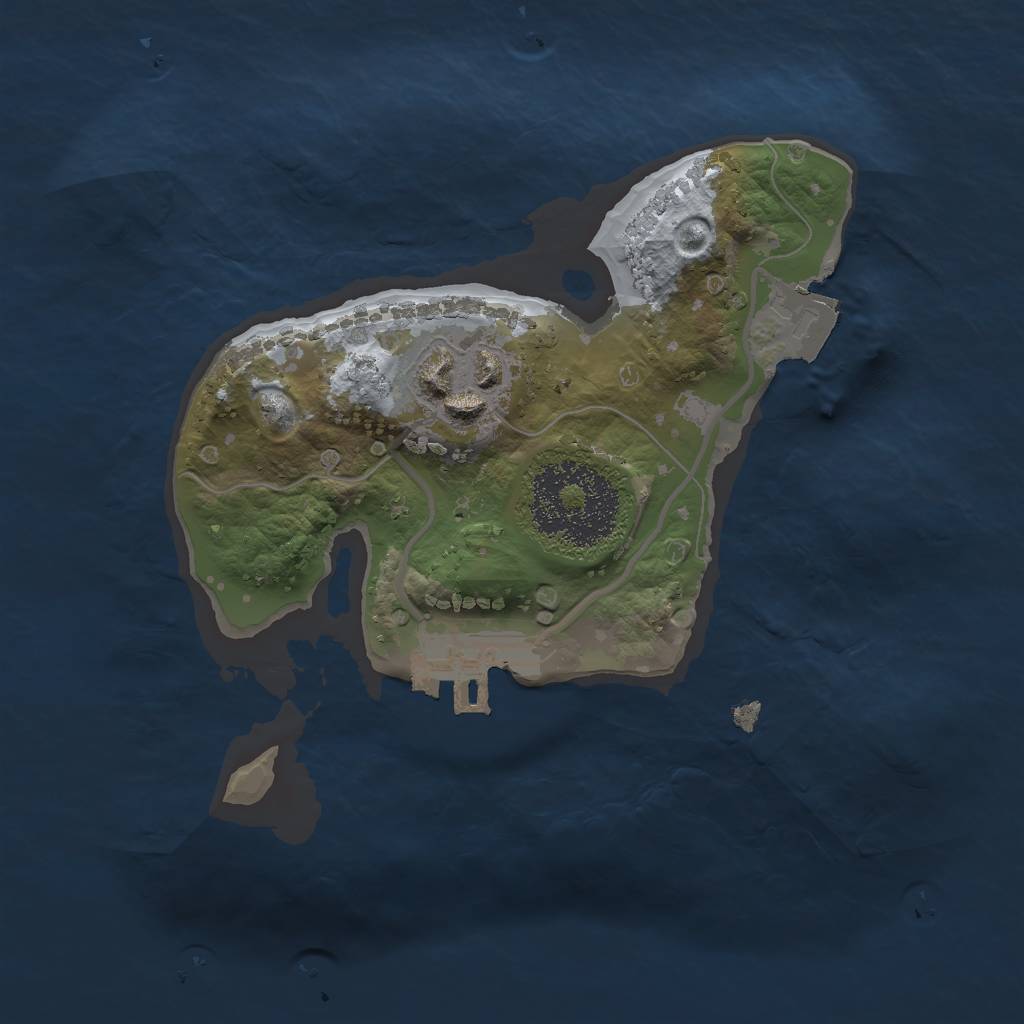 Rust Map: Procedural Map, Size: 1750, Seed: 75650527, 5 Monuments