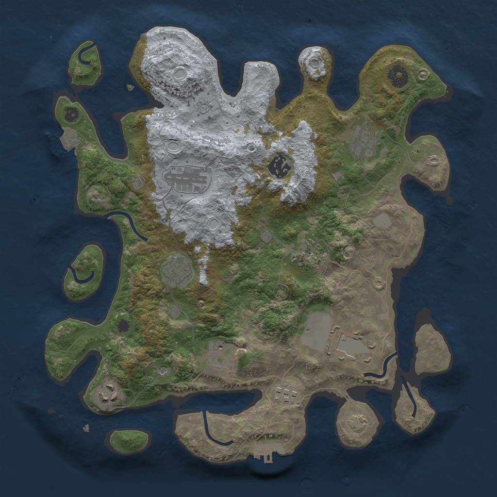 Rust Map: Procedural Map, Size: 3500, Seed: 1856290812, 16 Monuments