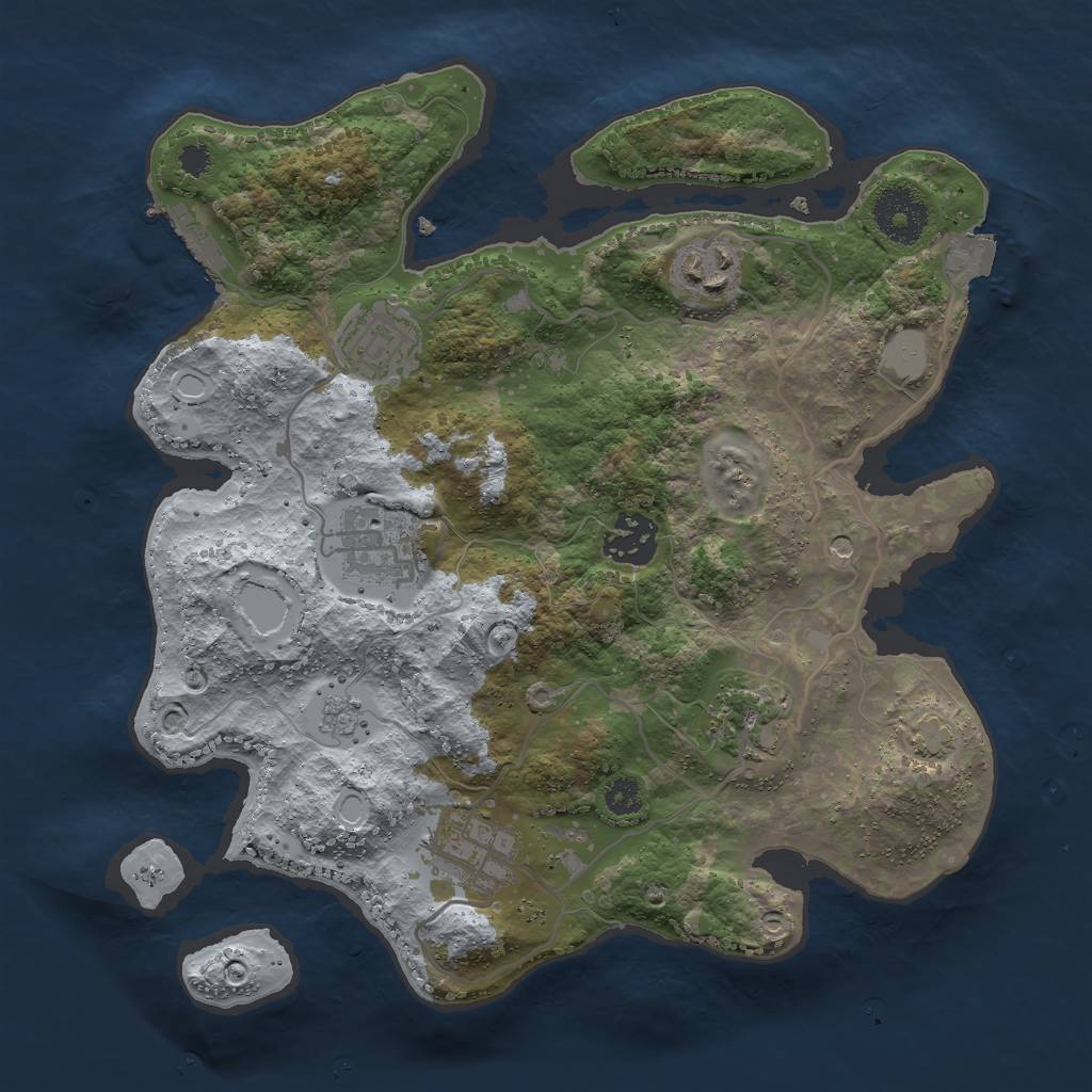 Rust Map: Procedural Map, Size: 3000, Seed: 671207037, 13 Monuments