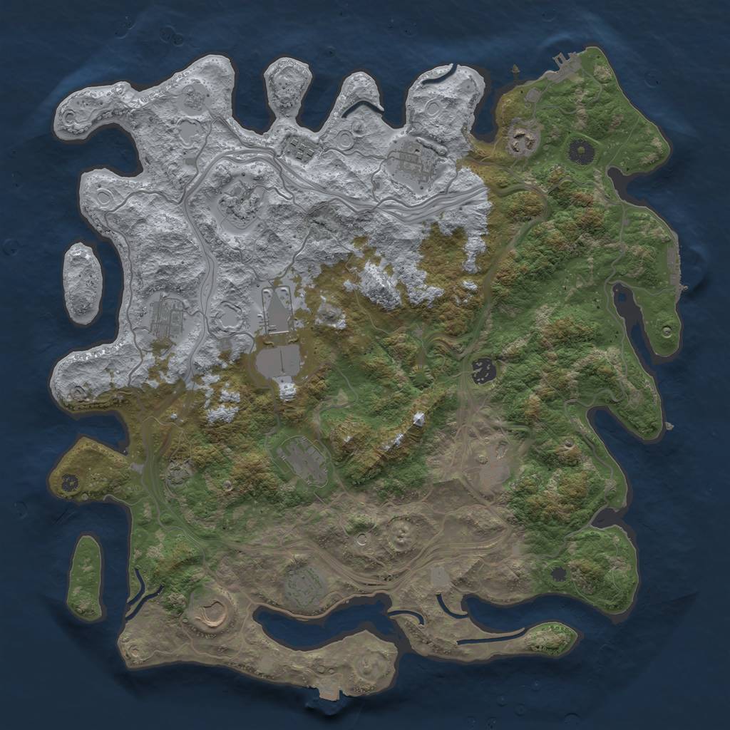 Rust Map: Procedural Map, Size: 4250, Seed: 543215397, 19 Monuments